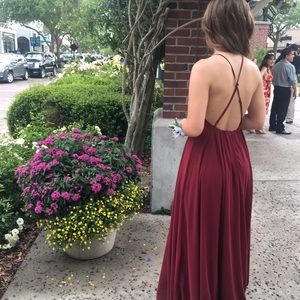 Burgandy prom dress. Size small.